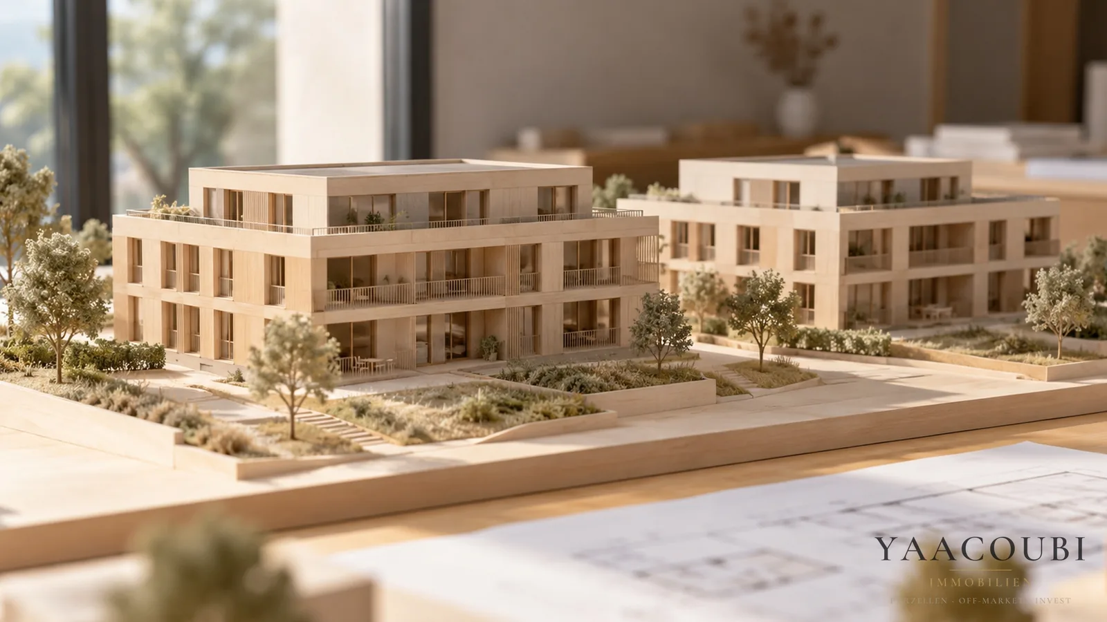 Architekturmodell auf dem Besprechungstisch
