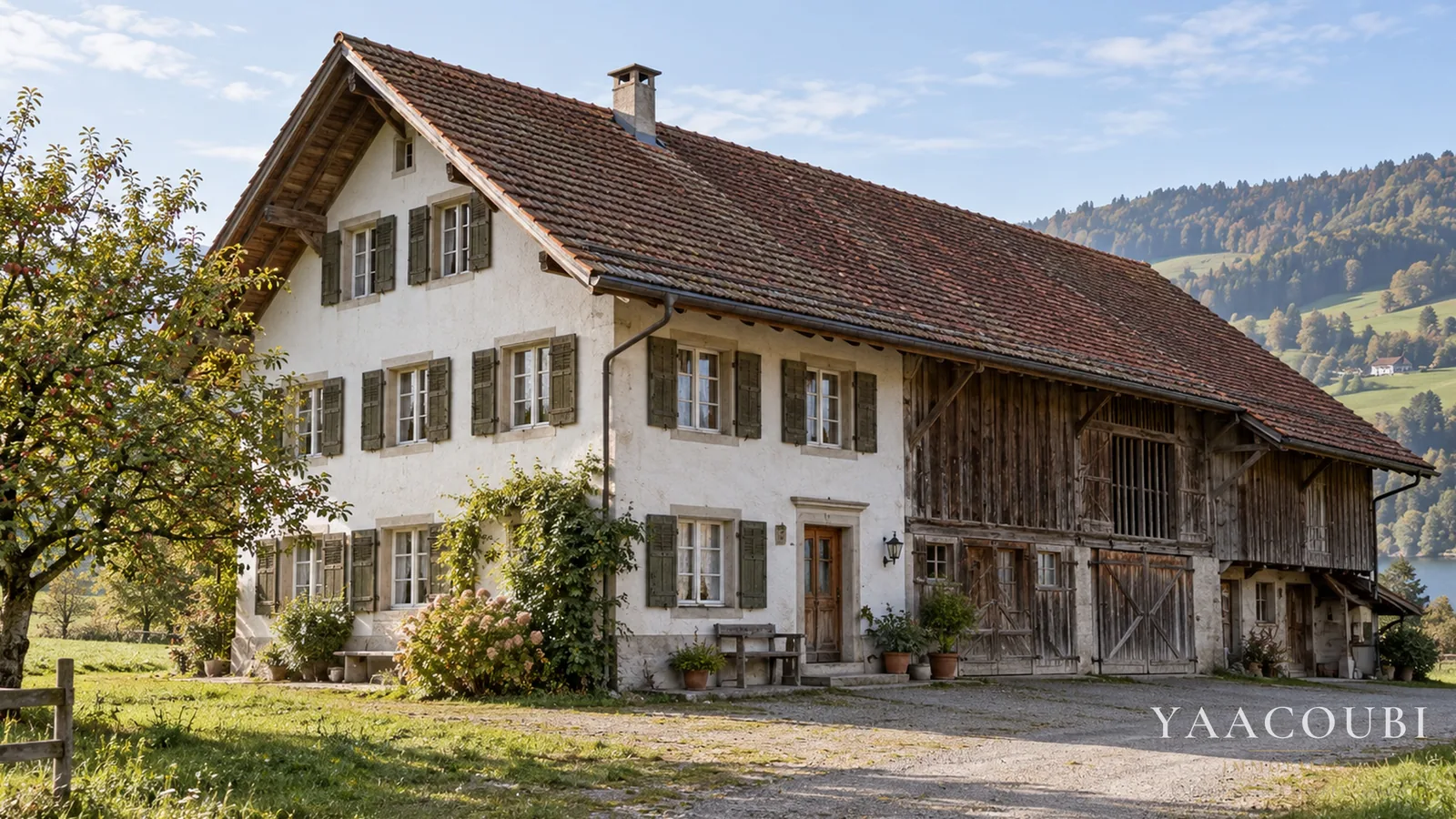 Bauernhaus mit angebauter Scheune — Heute